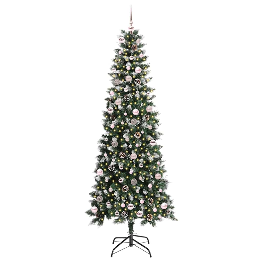 vidaXL Sapin de Noël artificiel avec 300 LED et support Vert 240 cm