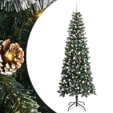 vidaXL Sapin de Noël artificiel avec 300 LED et support Vert 240 cm
