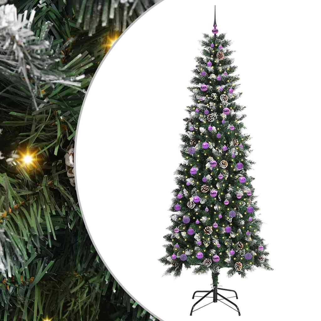 Künstlicher Weihnachtsbaum mit 300 LEDs mit Ständer Grün 240 cm