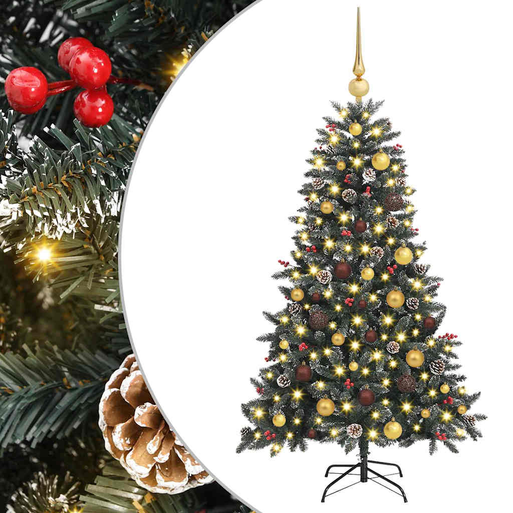 vidaXL Sapin de Noël artificiel vert 150 cm PVC, plastique et acier