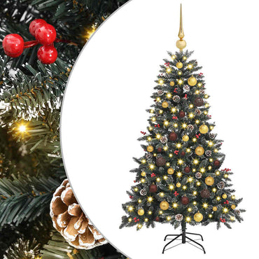 vidaXL Sapin de Noël artificiel vert 150 cm PVC, plastique et acier