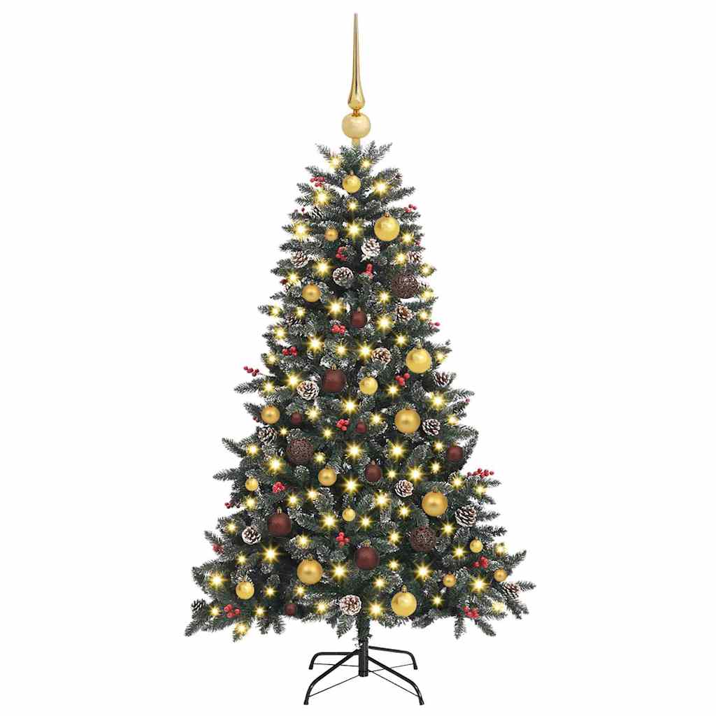 vidaXL Sapin de Noël artificiel vert 150 cm PVC, plastique et acier