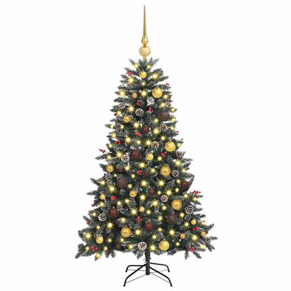 vidaXL Sapin de Noël artificiel vert 150 cm PVC, plastique et acier