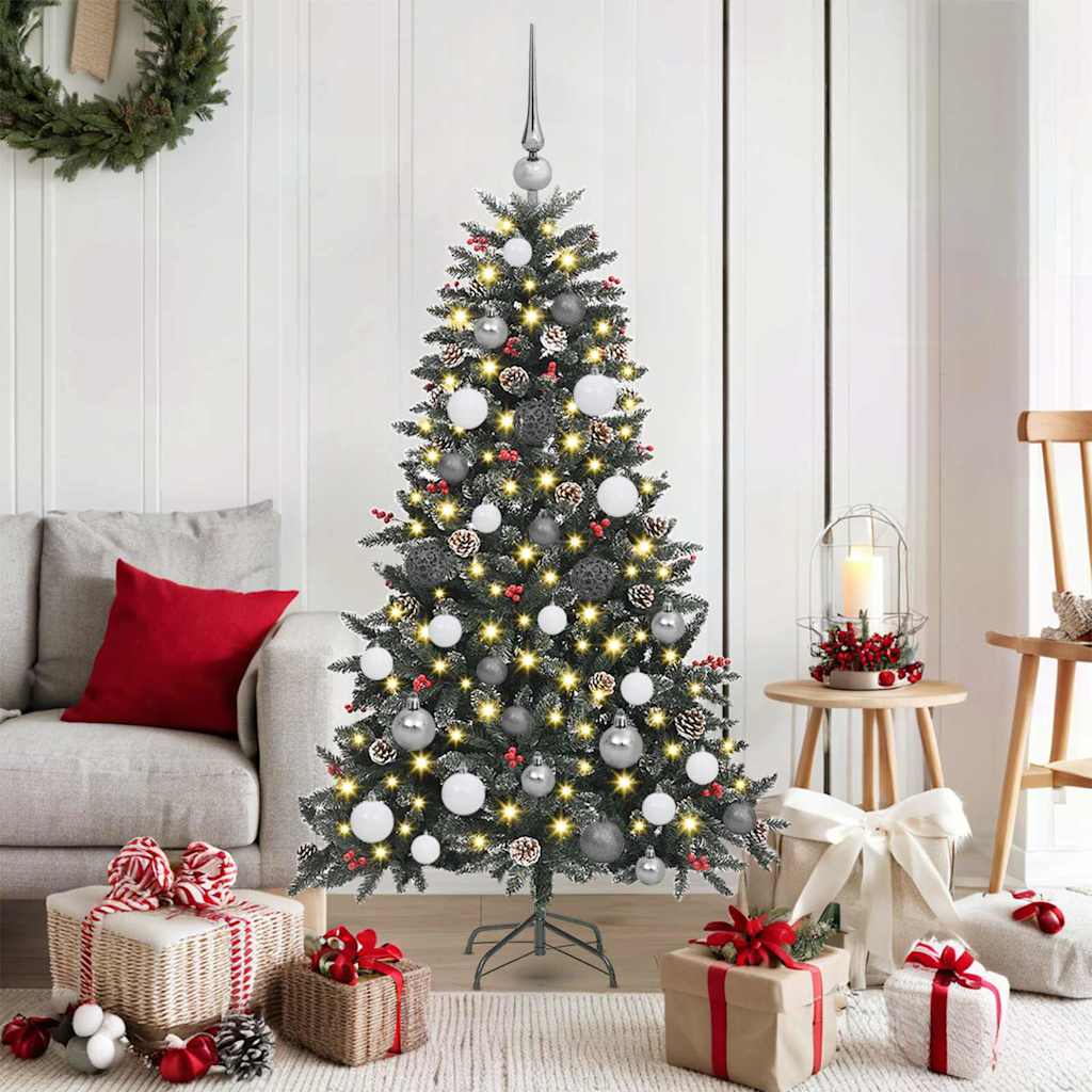 vidaXL Künstlicher Weihnachtsbaum Grün 150 cm PVC, Plastik und Stahl