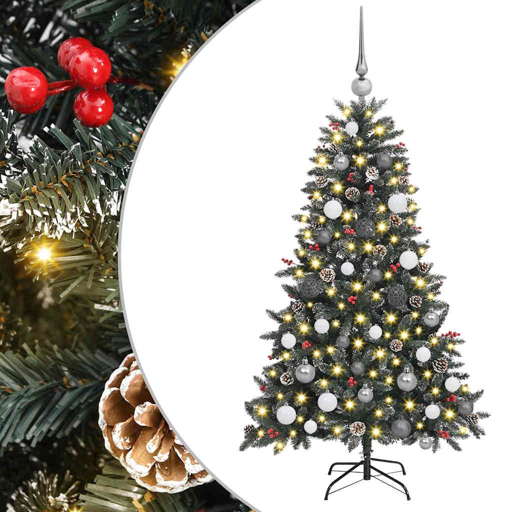 vidaXL Künstlicher Weihnachtsbaum Grün 150 cm PVC, Plastik und Stahl