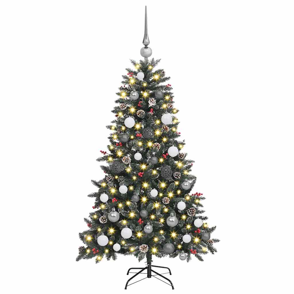 vidaXL Künstlicher Weihnachtsbaum Grün 150 cm PVC, Plastik und Stahl