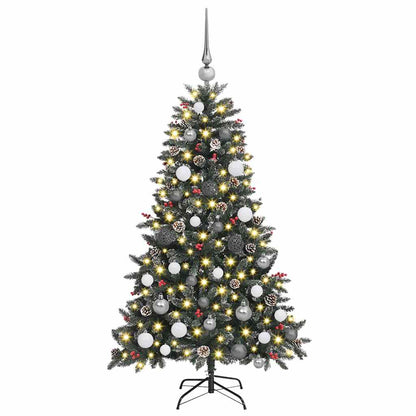 vidaXL Künstlicher Weihnachtsbaum Grün 150 cm PVC, Plastik und Stahl