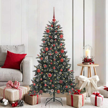 vidaXL Künstlicher Weihnachtsbaum Grün 150 cm PVC, Plastik und Stahl