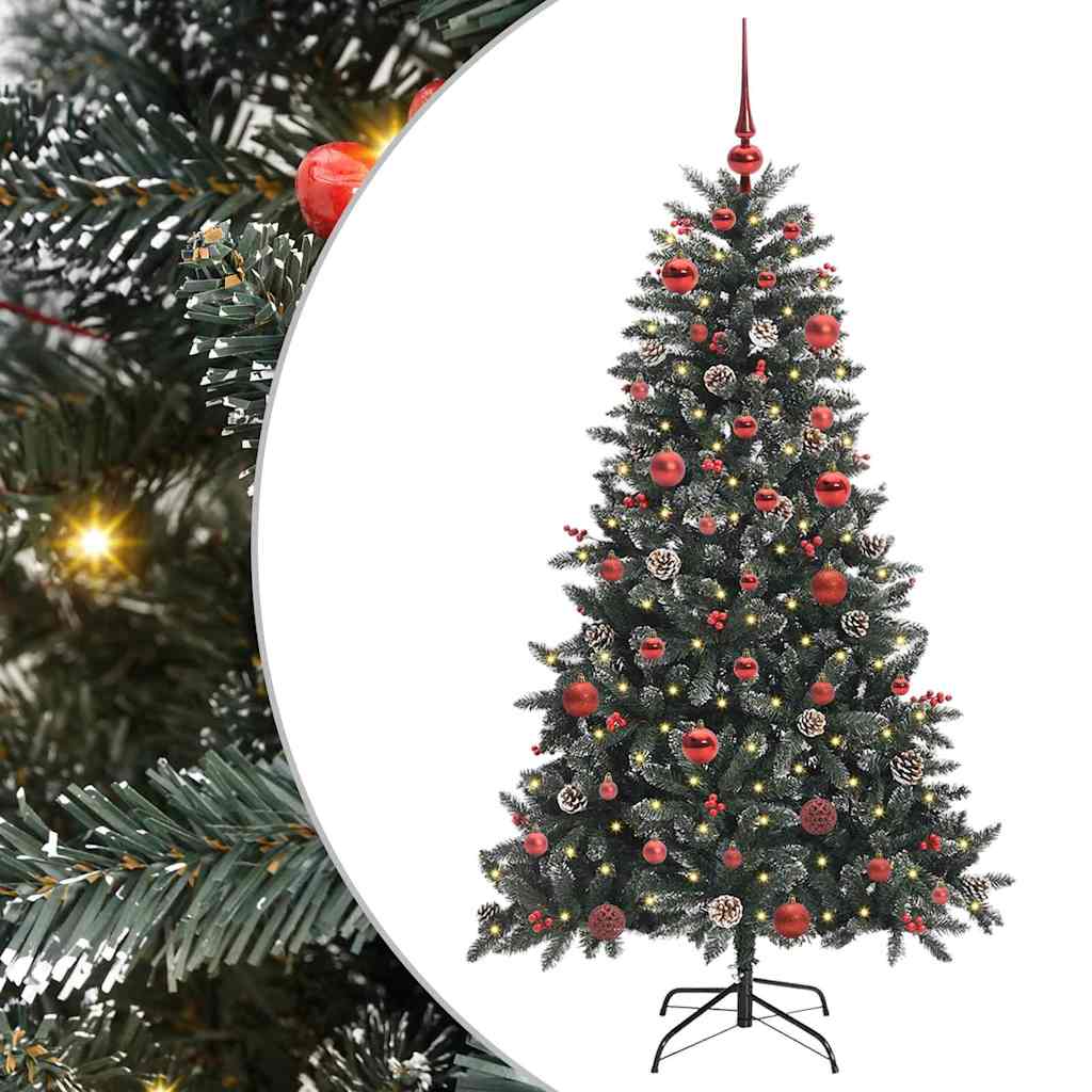 vidaXL Künstlicher Weihnachtsbaum Grün 150 cm PVC, Plastik und Stahl