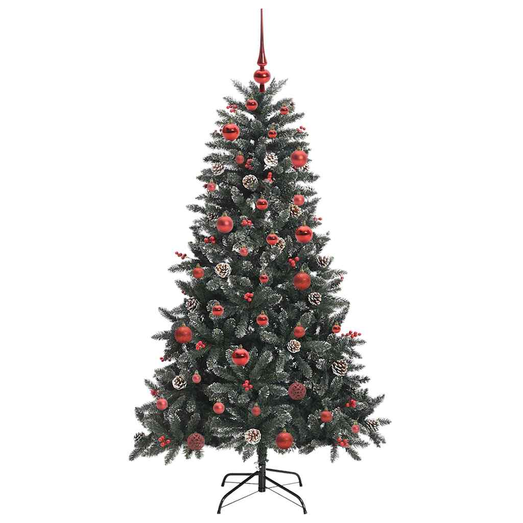 vidaXL Künstlicher Weihnachtsbaum Grün 150 cm PVC, Plastik und Stahl
