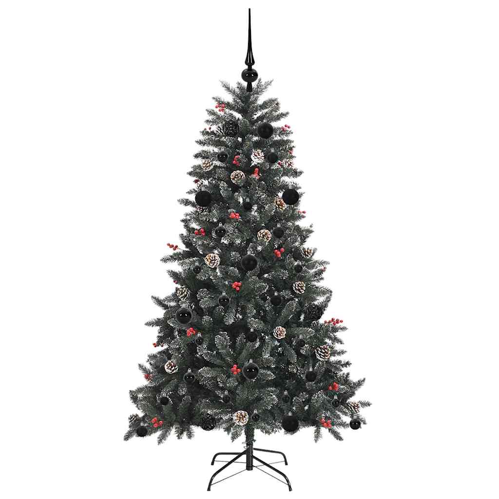 vidaXL Künstlicher Weihnachtsbaum Grün 150 cm PVC, Plastik und Stahl