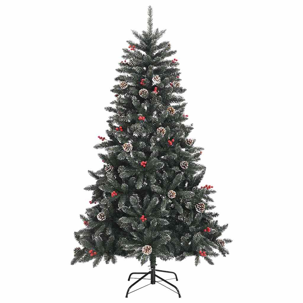 vidaXL Künstlicher Weihnachtsbaum Grün 150 cm PVC, Plastik und Stahl