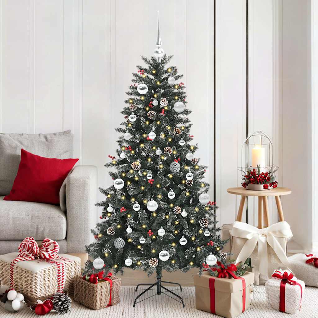 vidaXL Künstlicher Weihnachtsbaum Grün 150 cm PVC, Plastik und Stahl