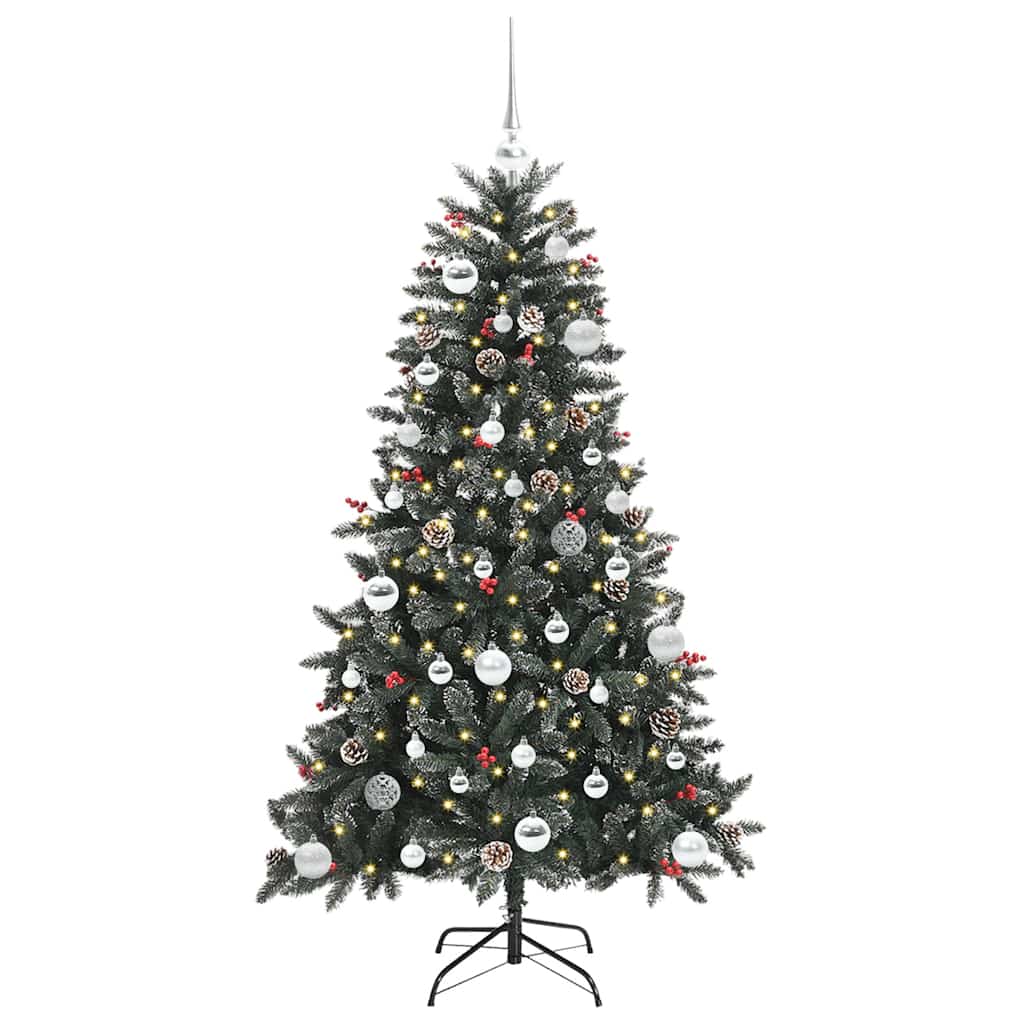 vidaXL Künstlicher Weihnachtsbaum Grün 150 cm PVC, Plastik und Stahl