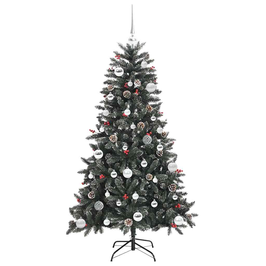 vidaXL Künstlicher Weihnachtsbaum Grün 150 cm PVC, Plastik und Stahl