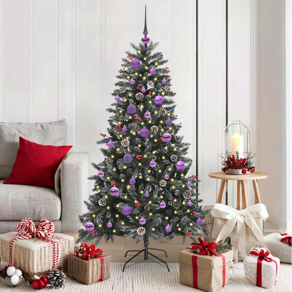vidaXL Künstlicher Weihnachtsbaum Grün 150 cm PVC, Plastik und Stahl