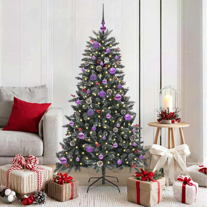 vidaXL Künstlicher Weihnachtsbaum Grün 150 cm PVC, Plastik und Stahl