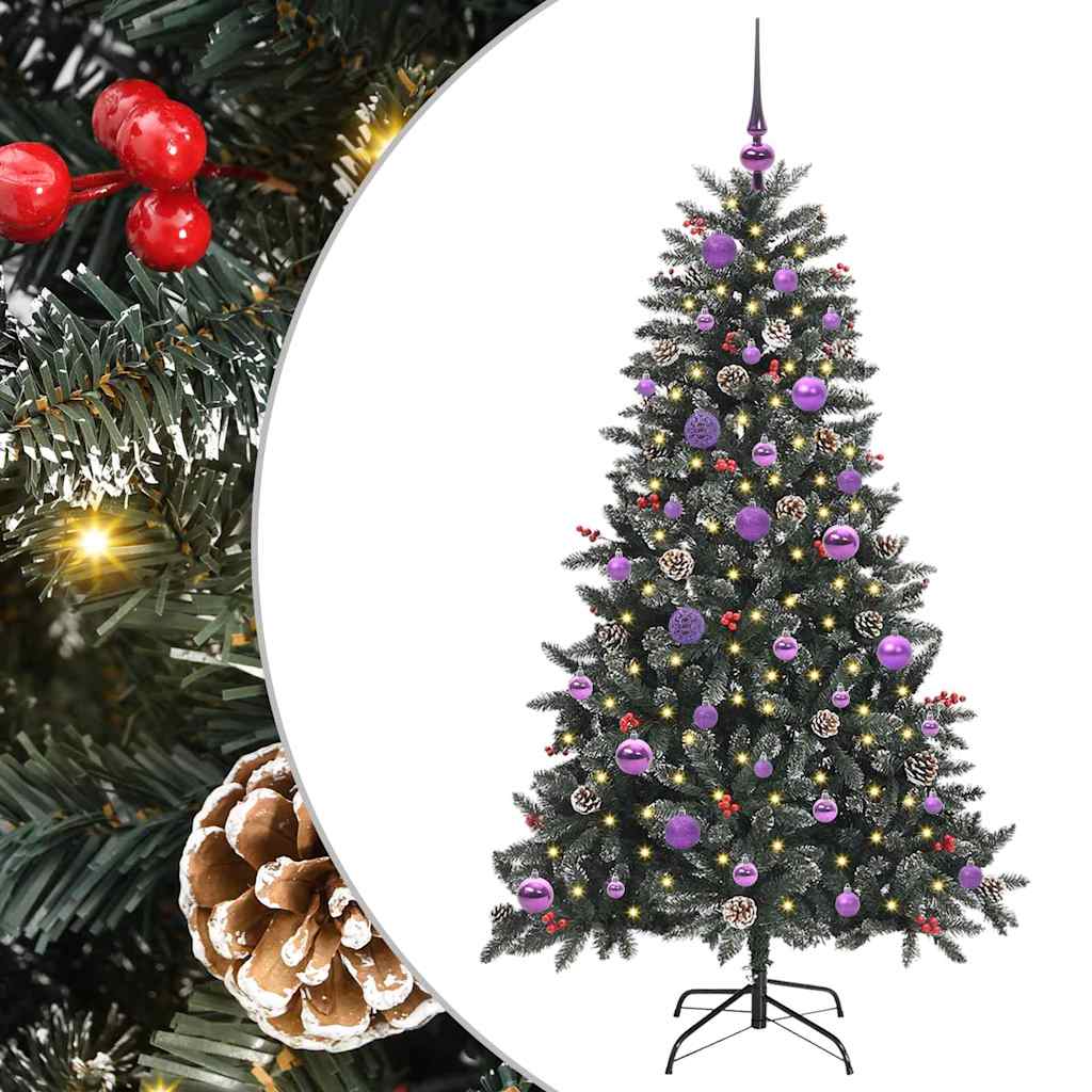 vidaXL Künstlicher Weihnachtsbaum Grün 150 cm PVC, Plastik und Stahl