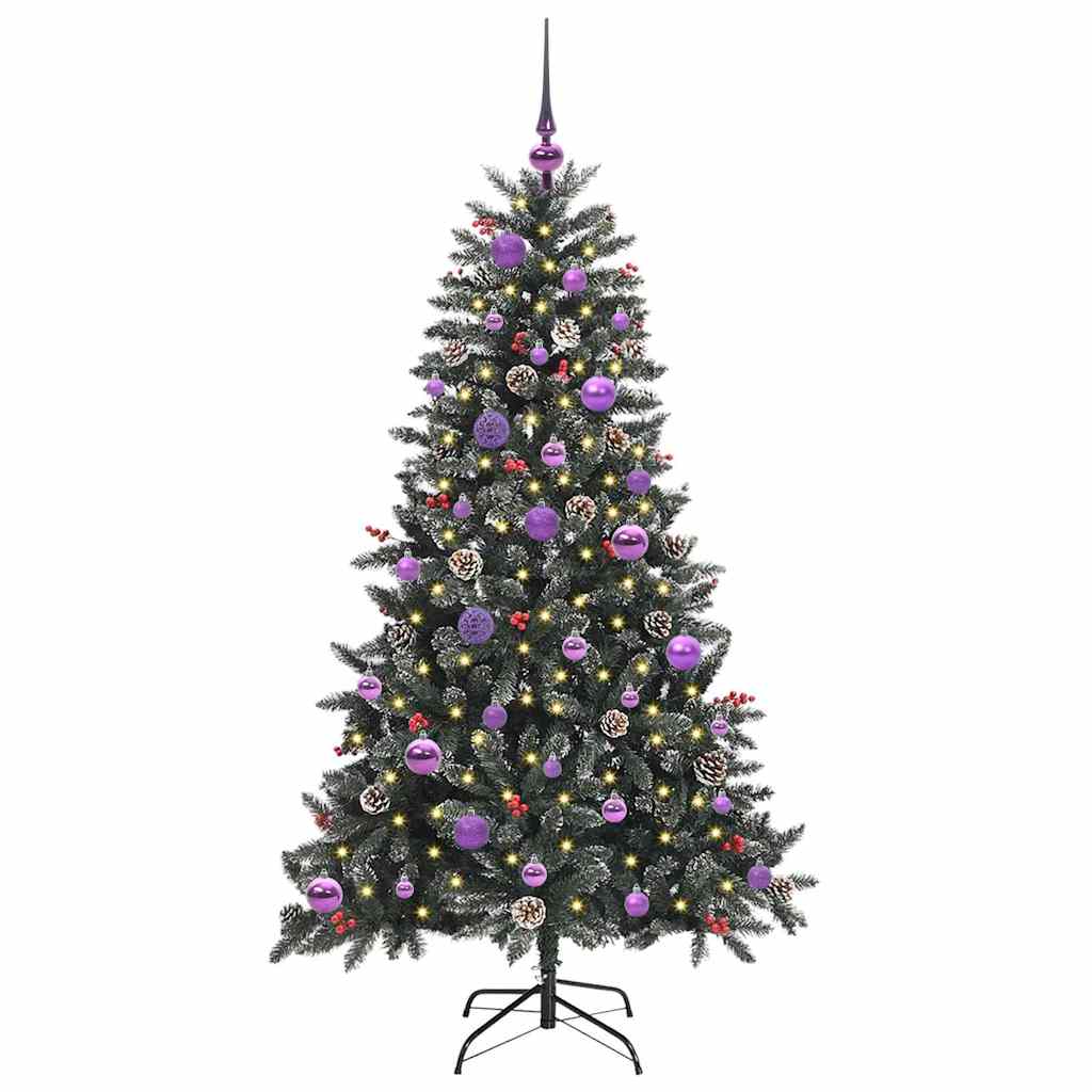 vidaXL Künstlicher Weihnachtsbaum Grün 150 cm PVC, Plastik und Stahl