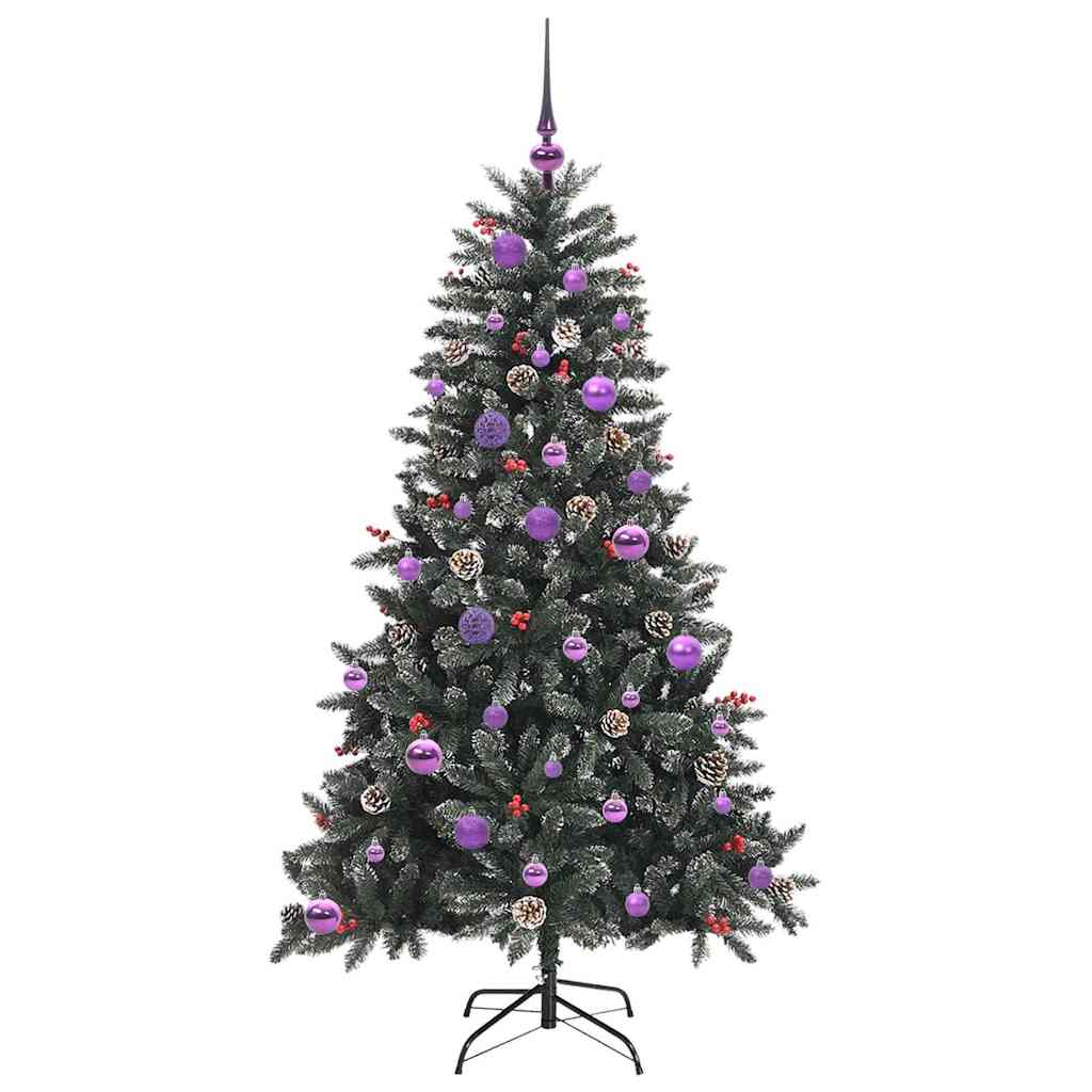 vidaXL Künstlicher Weihnachtsbaum Grün 150 cm PVC, Plastik und Stahl