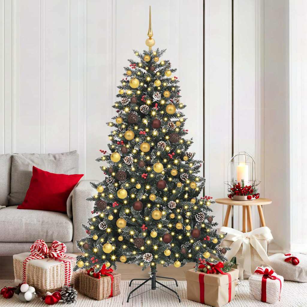 vidaXL Künstlicher Weihnachtsbaum Grün 180 cm PVC, Plastik und Stahl