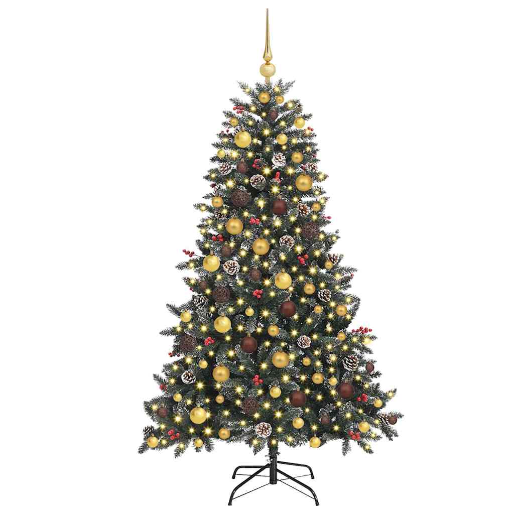 vidaXL Künstlicher Weihnachtsbaum Grün 180 cm PVC, Plastik und Stahl