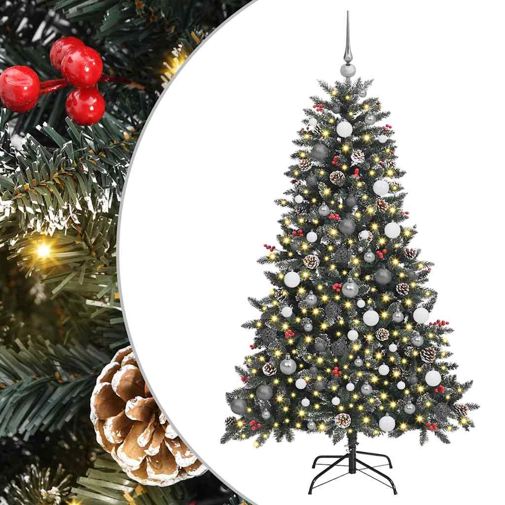 vidaXL Künstlicher Weihnachtsbaum Grün 180 cm PVC, Plastik und Stahl