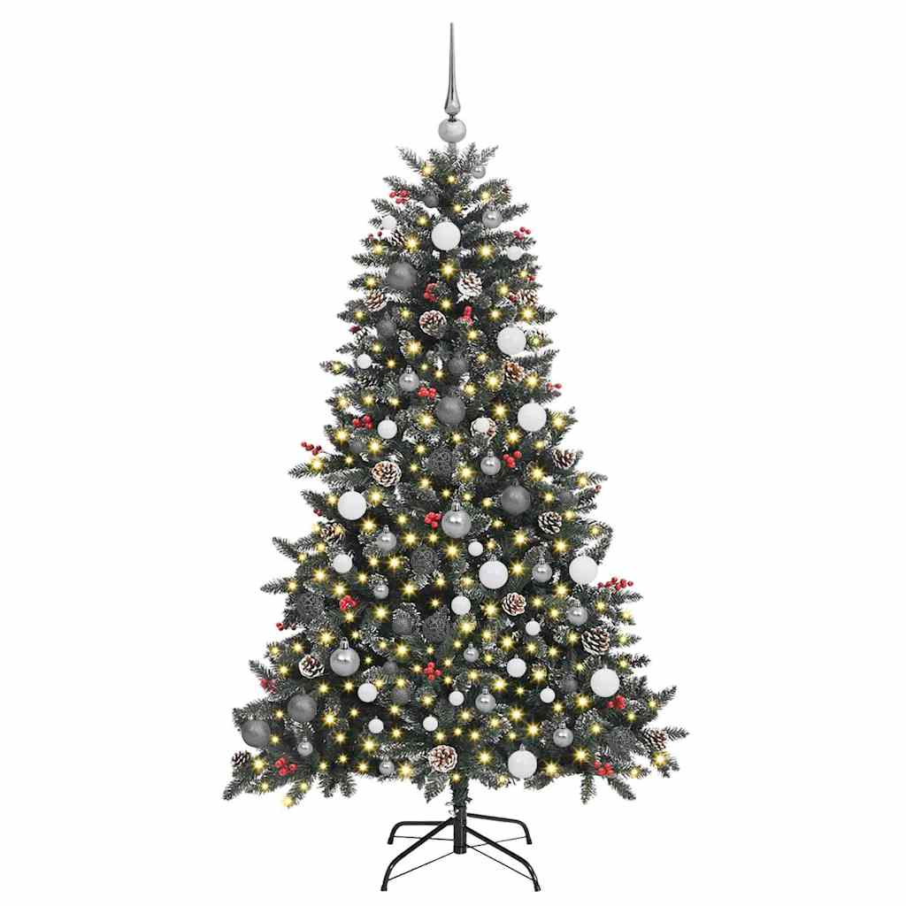 vidaXL Künstlicher Weihnachtsbaum Grün 180 cm PVC, Plastik und Stahl