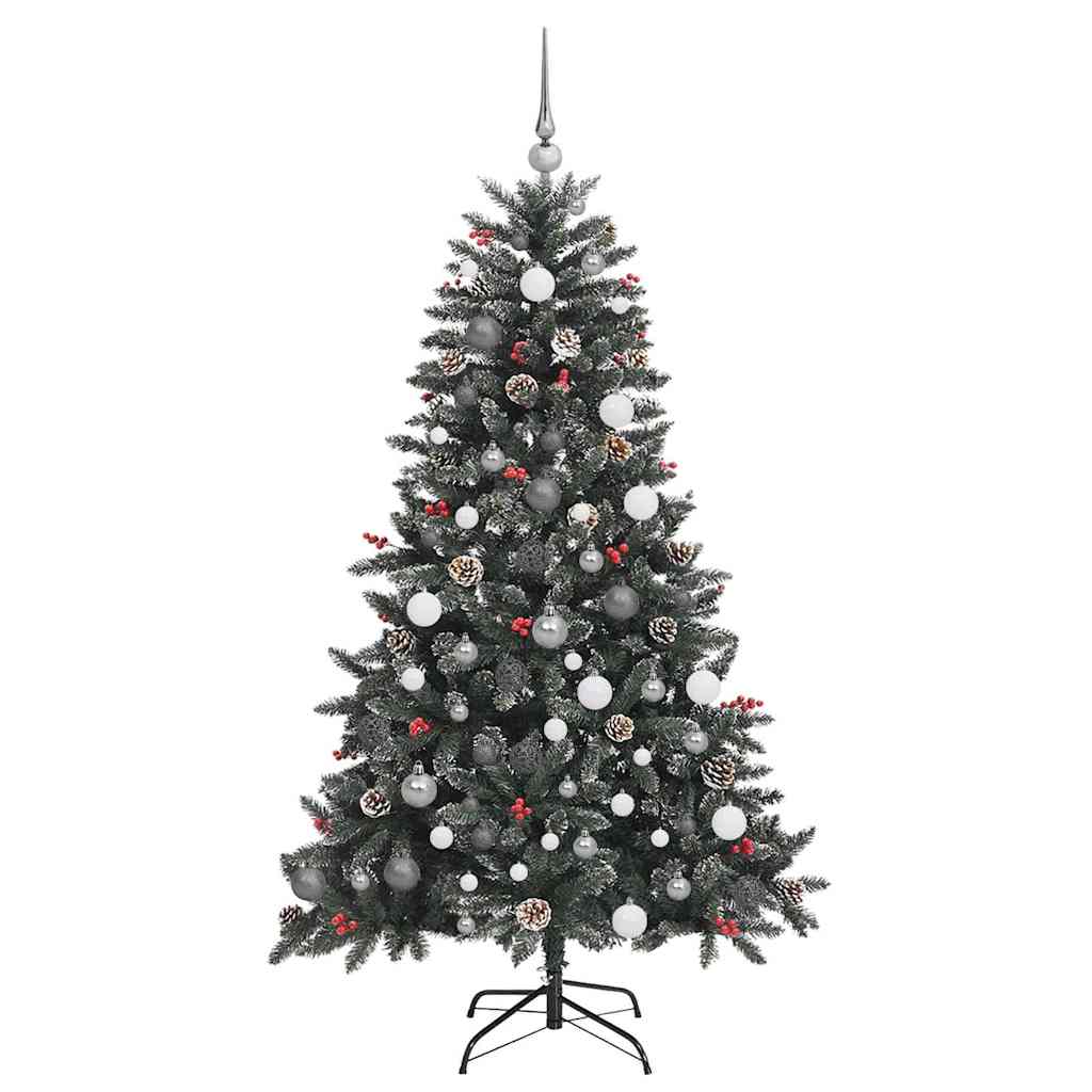 vidaXL Künstlicher Weihnachtsbaum Grün 180 cm PVC, Plastik und Stahl