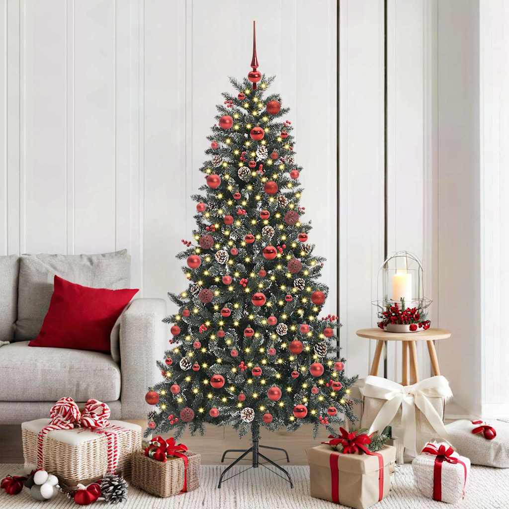 vidaXL Künstlicher Weihnachtsbaum Grün 180 cm PVC, Plastik und Stahl