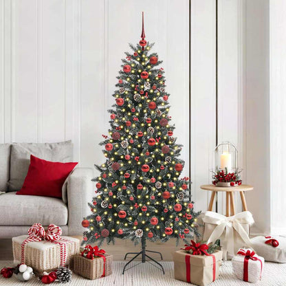 vidaXL Künstlicher Weihnachtsbaum Grün 180 cm PVC, Plastik und Stahl