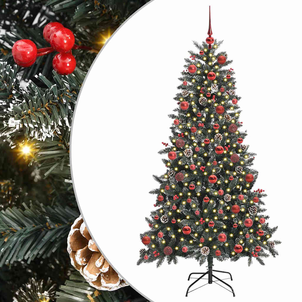 vidaXL Künstlicher Weihnachtsbaum Grün 180 cm PVC, Plastik und Stahl