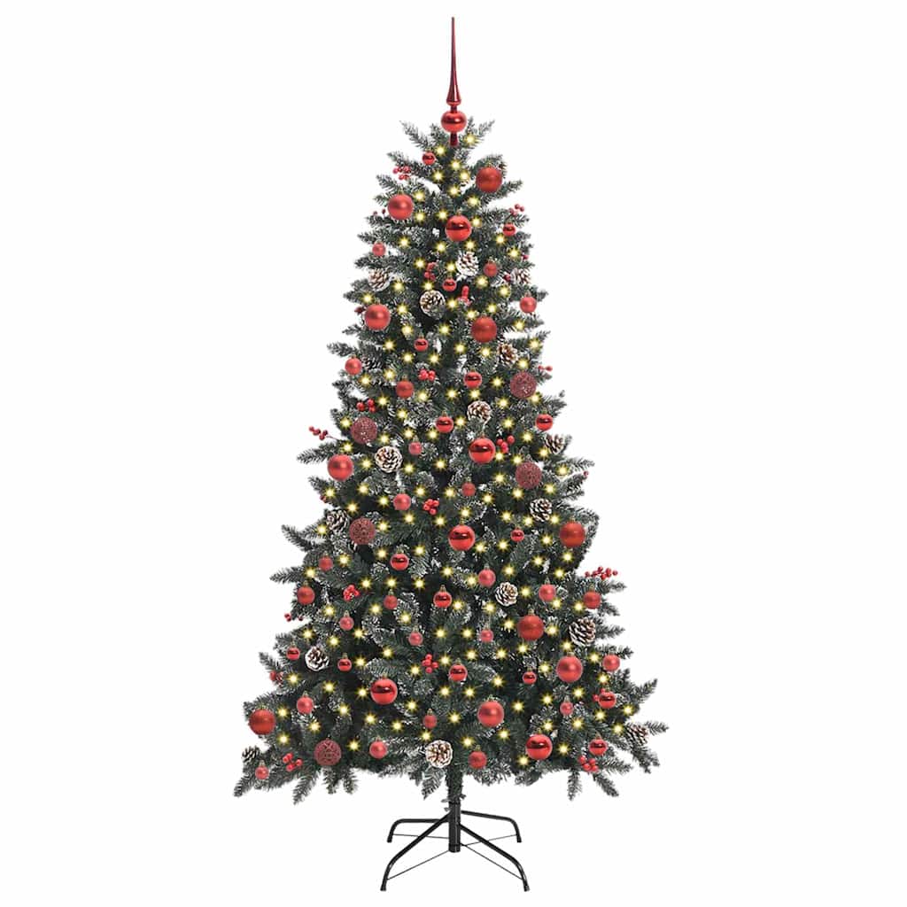 vidaXL Künstlicher Weihnachtsbaum Grün 180 cm PVC, Plastik und Stahl