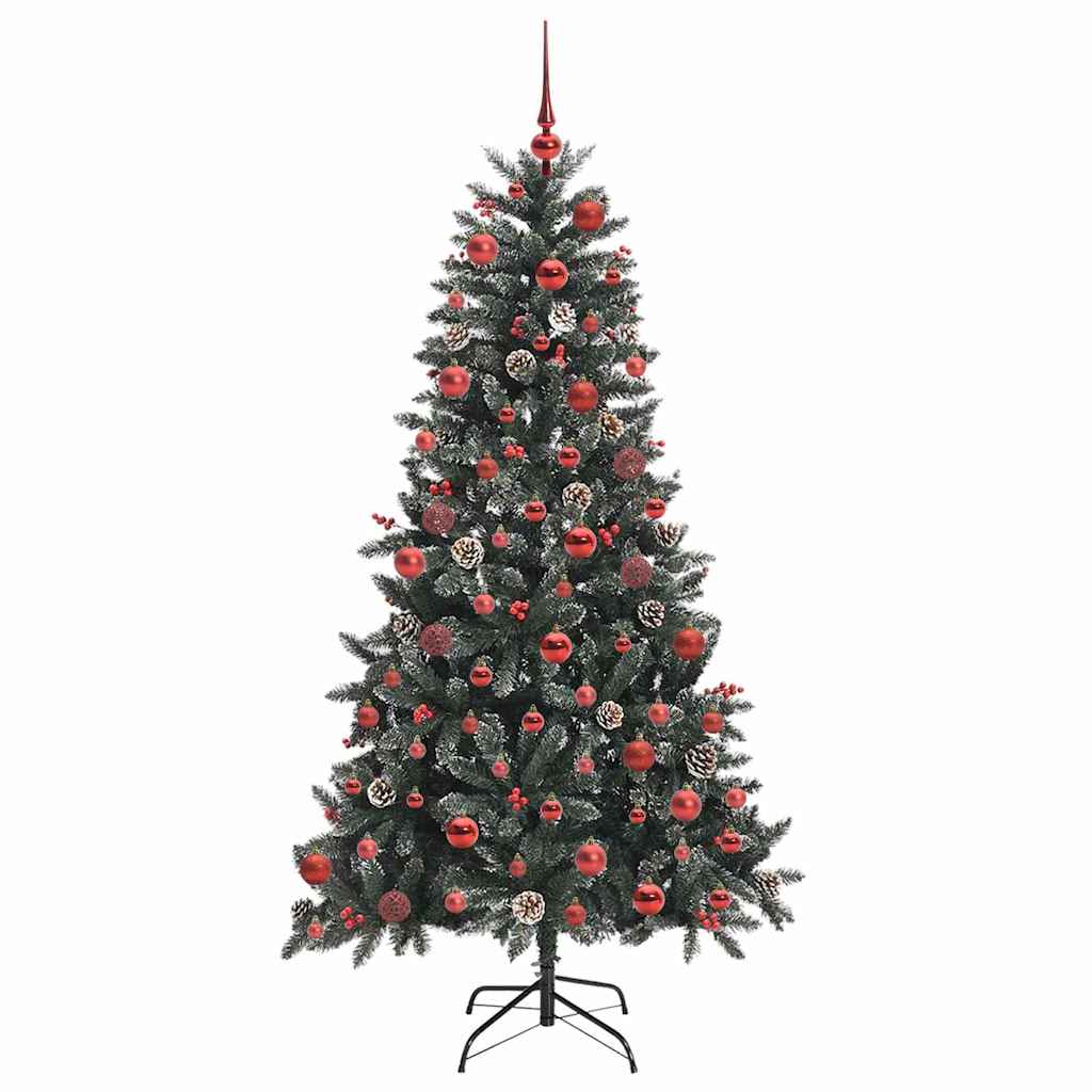 vidaXL Künstlicher Weihnachtsbaum Grün 180 cm PVC, Plastik und Stahl
