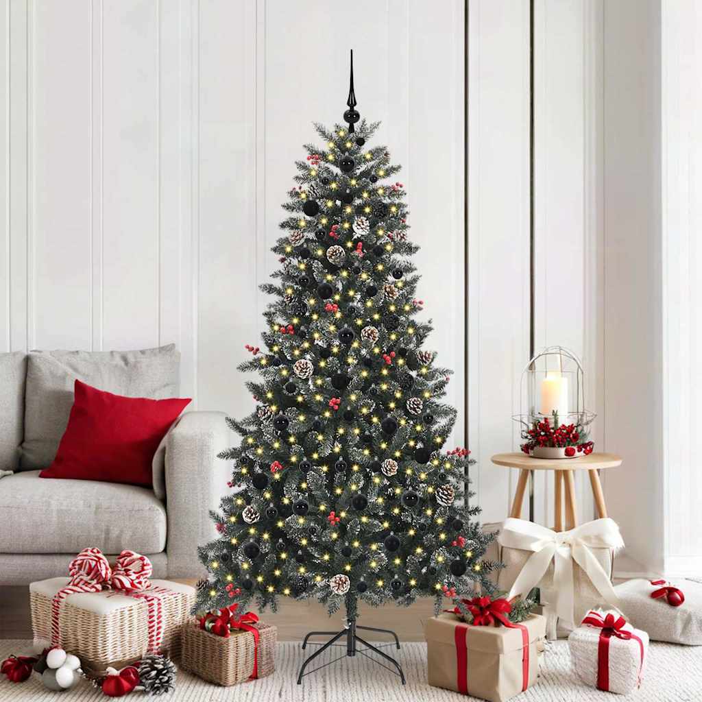 vidaXL Künstlicher Weihnachtsbaum Grün 180 cm PVC, Plastik und Stahl