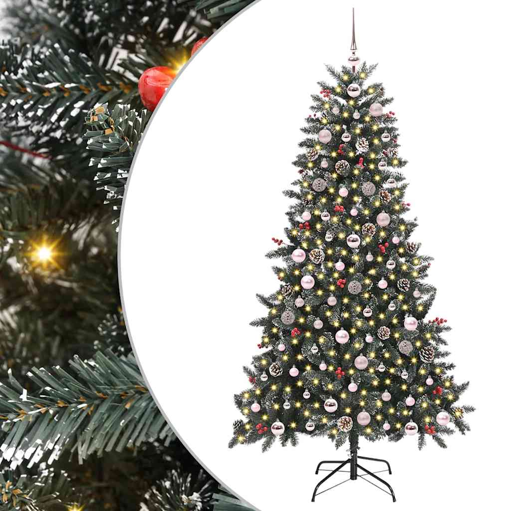 vidaXL Sapin de Noël artificiel Vert 180 cm PVC, plastique et acier