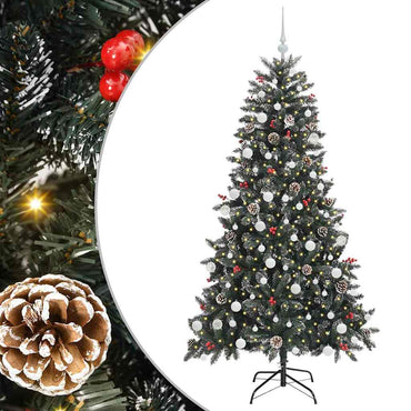vidaXL Sapin de Noël artificiel vert 180 cm PVC, plastique et acier