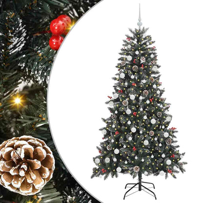 vidaXL Sapin de Noël artificiel vert 180 cm PVC, plastique et acier