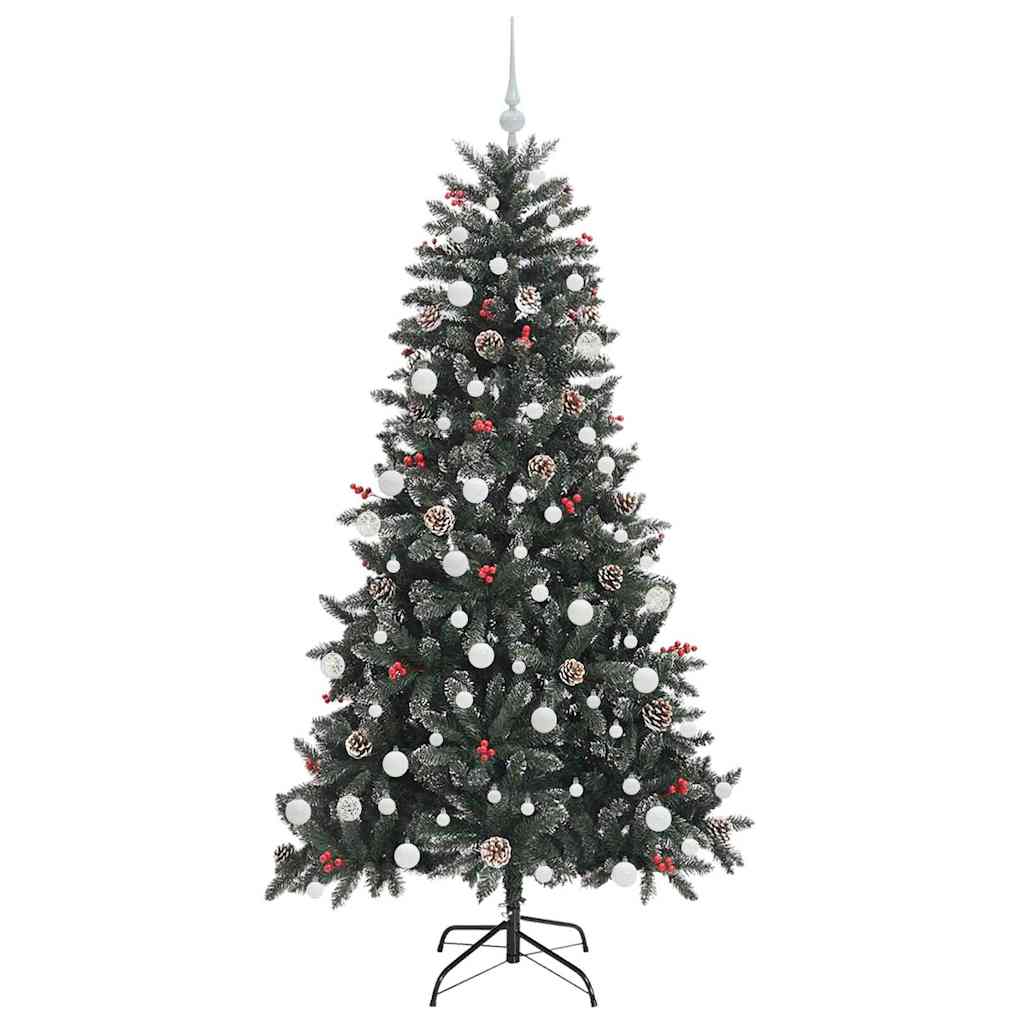 vidaXL Sapin de Noël artificiel vert 180 cm PVC, plastique et acier