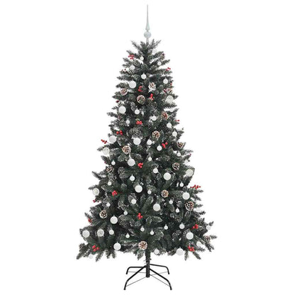 vidaXL Sapin de Noël artificiel vert 180 cm PVC, plastique et acier
