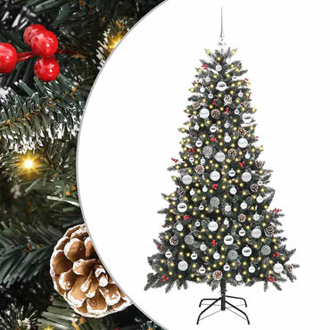 vidaXL Sapin de Noël artificiel vert 180 cm PVC, plastique et acier