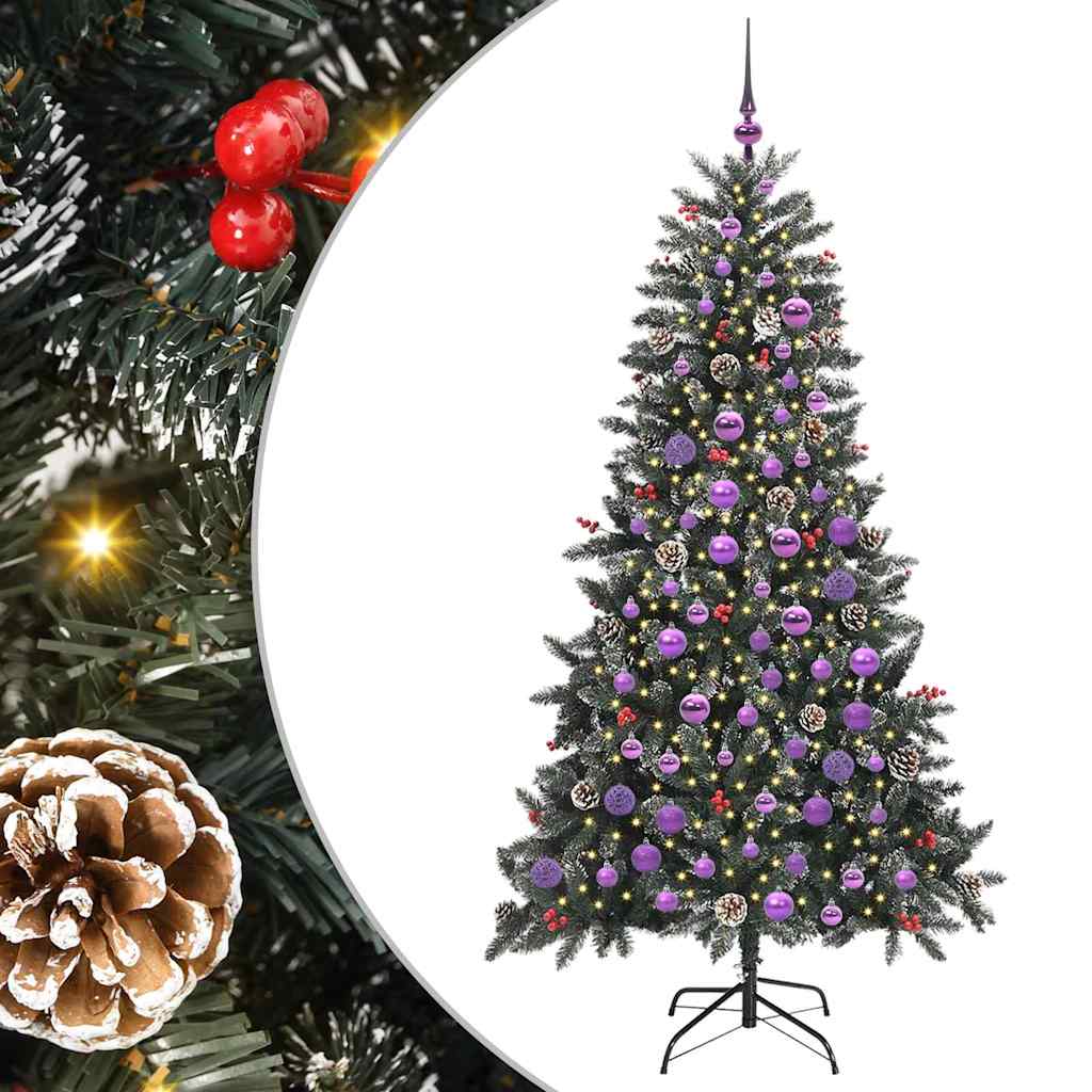 vidaXL Sapin de Noël Artificiel Vert 180 cm PVC, Plastique et Acier