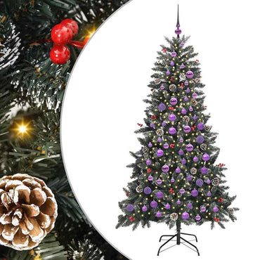vidaXL Sapin de Noël Artificiel Vert 180 cm PVC, Plastique et Acier