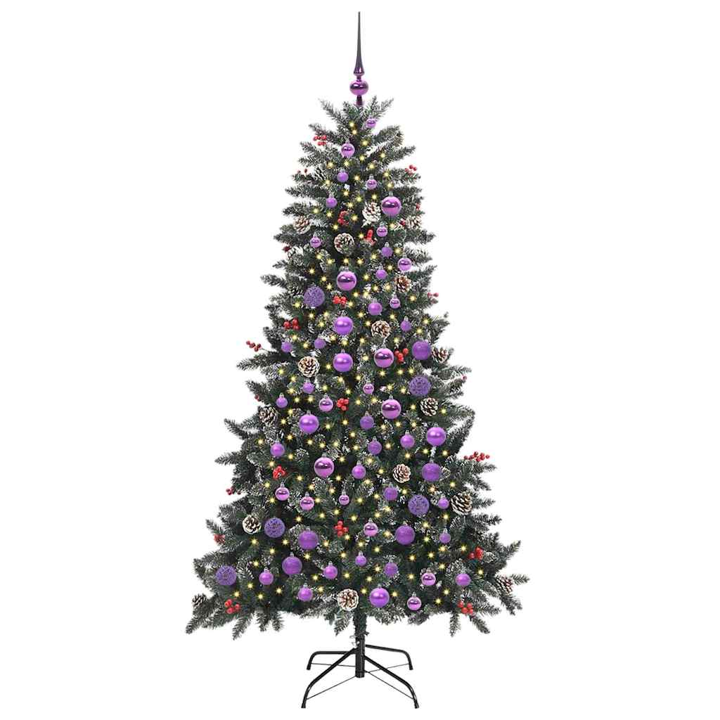 vidaXL Sapin de Noël Artificiel Vert 180 cm PVC, Plastique et Acier