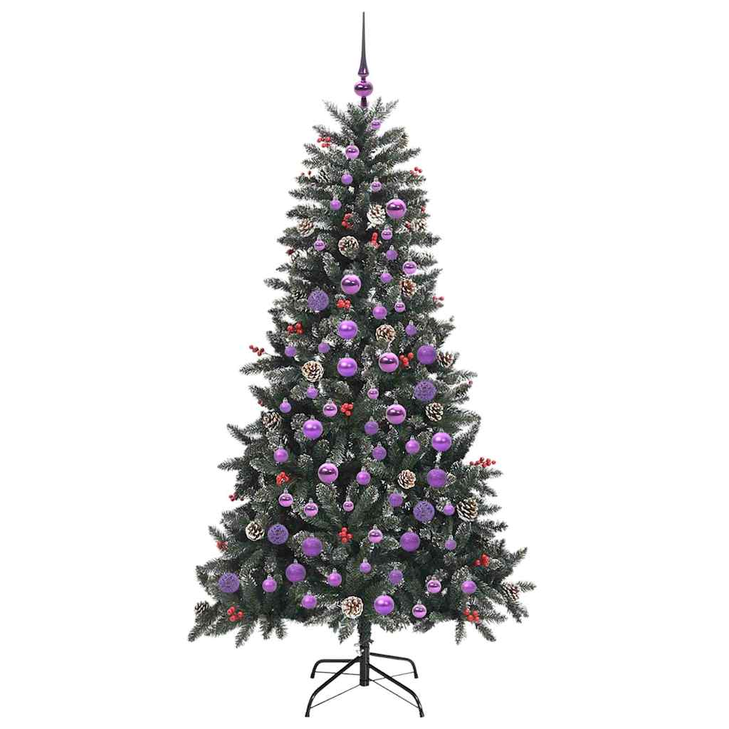 vidaXL Sapin de Noël Artificiel Vert 180 cm PVC, Plastique et Acier