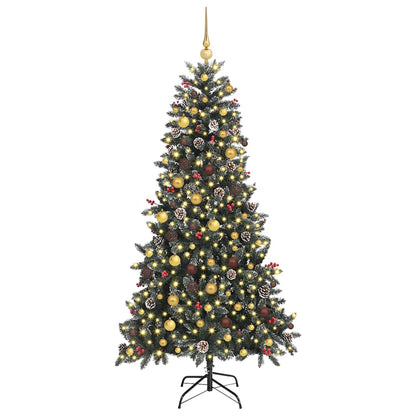 vidaXL Künstlicher Weihnachtsbaum Grün 210 cm PVC, Plastik und Stahl