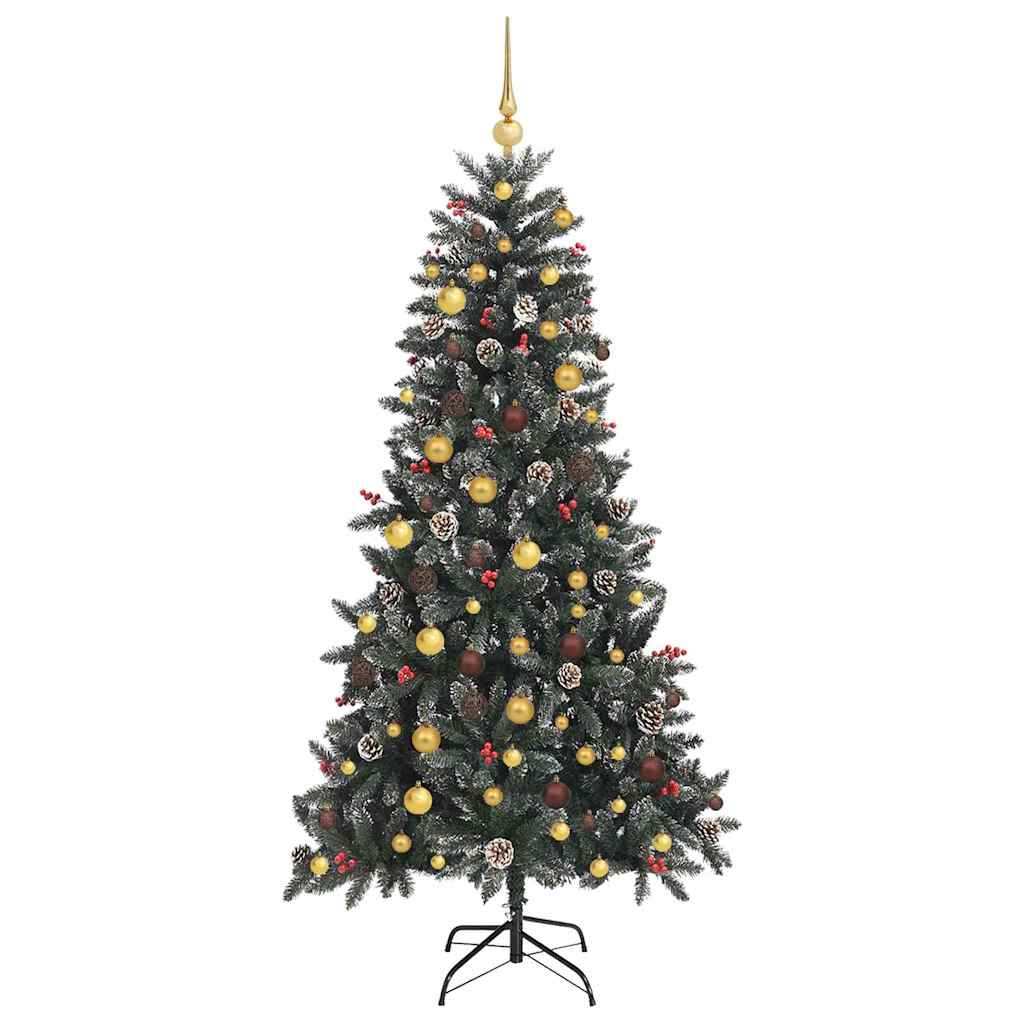 vidaXL Künstlicher Weihnachtsbaum Grün 210 cm PVC, Plastik und Stahl