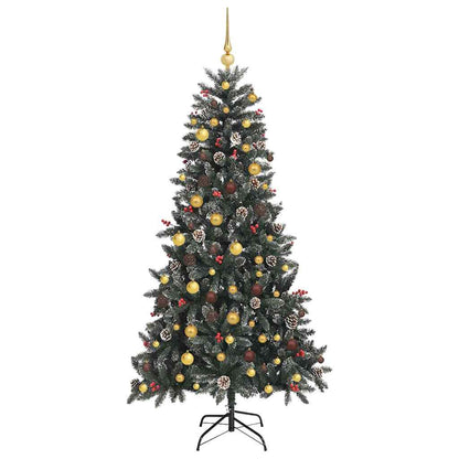 vidaXL Künstlicher Weihnachtsbaum Grün 210 cm PVC, Plastik und Stahl