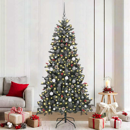 vidaXL Künstlicher Weihnachtsbaum Grün 210 cm PVC, Plastik und Stahl