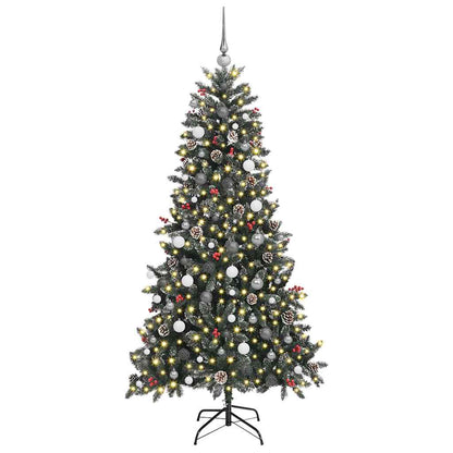 vidaXL Künstlicher Weihnachtsbaum Grün 210 cm PVC, Plastik und Stahl